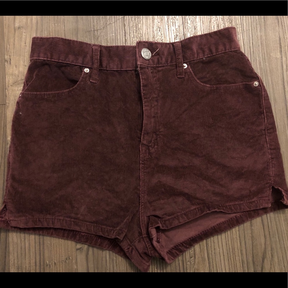 Maroon Corduroy BDG Shorts